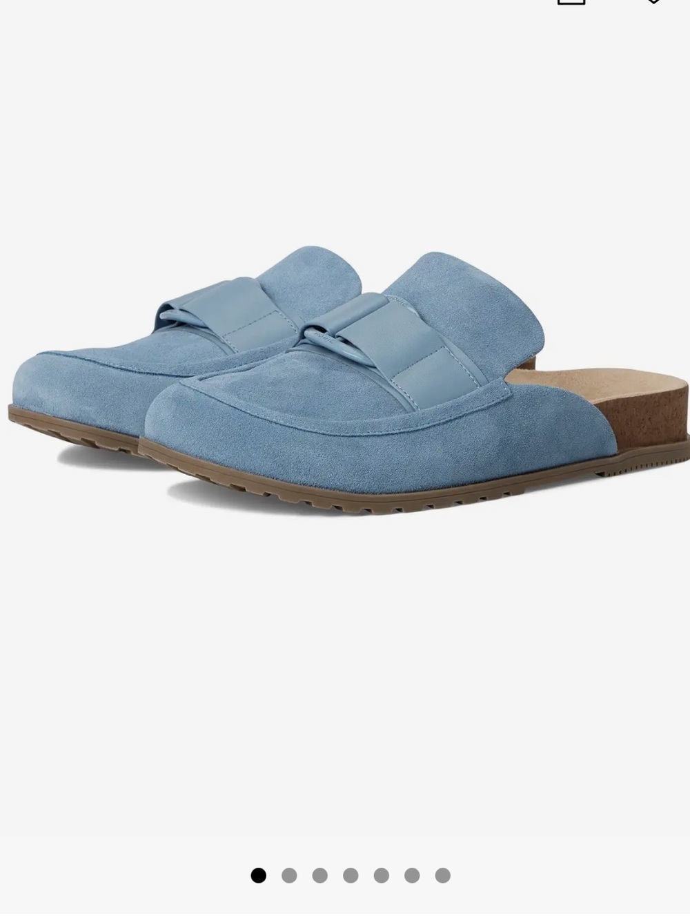 Vionic Jordan Mule Leather Buckle Slip-On Loafer Shoes Blue Suede Size 8.5